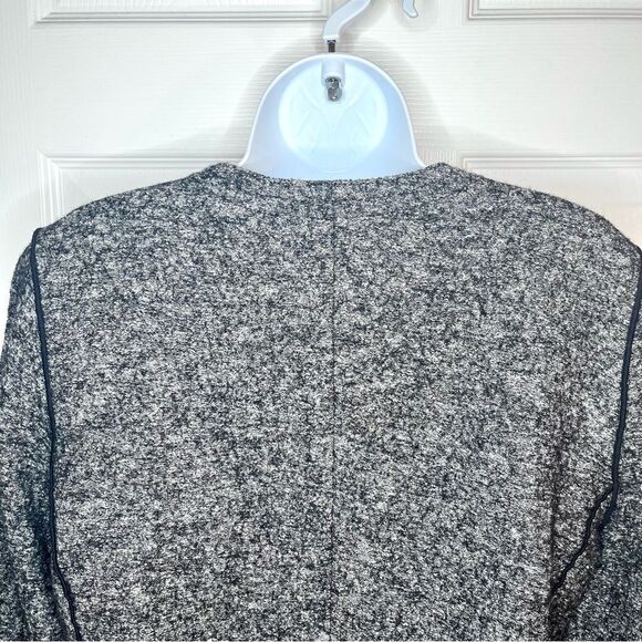 LOFT Pocket Chic Tweed Wool Cotton Blend Blazer Jacket Marled Grey Black 8 - Picture 9 of 13
